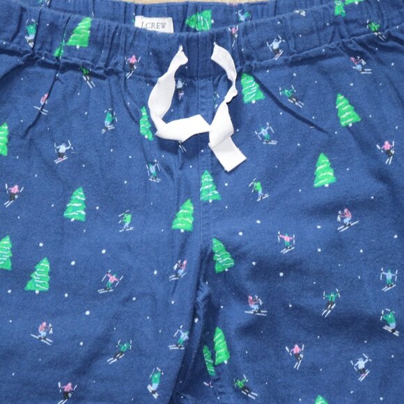 J. Crew Factory Blue Pajama Pants with Green Tree Print - Picture 3 of 4